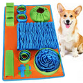 Felt Dog Snuffle Mat Durable Pet-Friendly Training Toy Cartoon Style Slow Eating Puzzle Pad Indoor Use 26x15 Blue Purple Yellow