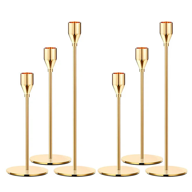 Hot Black Metal Candle Holders for Taper Candles Elegant Lantern Design for Home Decoration Table Mantel Centerpiece Decorative