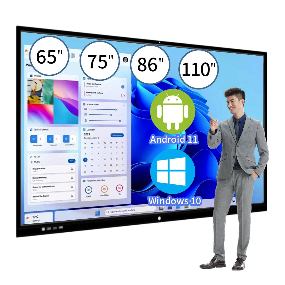 55/65/75/85/86 Smart Teaching Electronic Whiteboard Conference Screen Touch Screen Mobile Smart Board Interactive Whiteboard