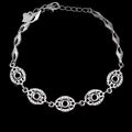 Sterling Silver 4*4mm Semi Mount Bracelet Empty Support Blank Claws Setting S925 Base Holder Without Center Stone Inlay for DIY