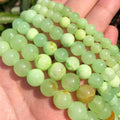 Wholesale round Loose Green Lace Jades Stone Beads for DIY Jewelry Making Bracelets