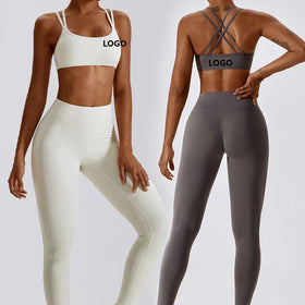 YOKE Hot Sales Shoulder Straps Cross Backless Recycled Squeeze Tight Fitness Gym Sport Running Underwear Yoga Sports Bra