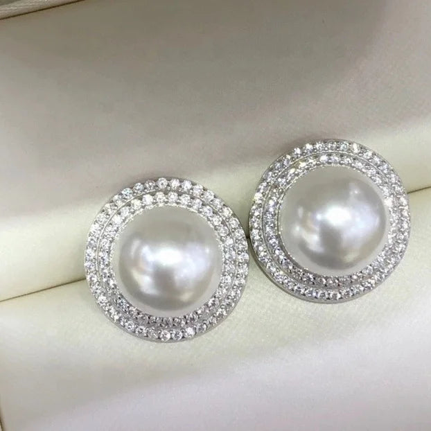 E1835 10-11mm DIY Natural Freshwater Pearl Charm Earrings Mounting Accessory 925 Sterling Silver Gold Plated  Jewelry for Women