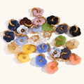 Hot Selling Personalized Trend Colored Flower Earrings Simple Waterproof Stainless Steel Flower Fashion Jewelry Idea Party Gift