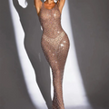 Vestidos Mujer Elegant Rhinestone Formal Dinner Gown Lady Sexy Night Club Prom Long Dress Women Wedding Party Evening Dresses