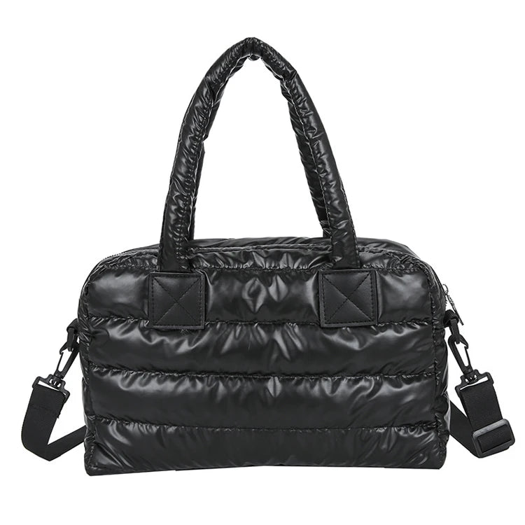 Women's Customizable Soft Nylon Bubble Cloud Tote Bag Portable Puffy Hand Sling Bag with Crossbody Design New Release
