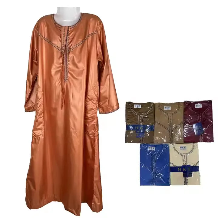 Middle East Oman Muslim Long Clothes Abaya Kurta Pajama Robe for Kids Arabic Qatar Aldaffah Boys Thobe Men Clothing