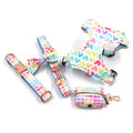 Meha Boss Striped and Printed Pet Chest Back Dog Collar Leash with Bow Tie Garbage Bag Set
