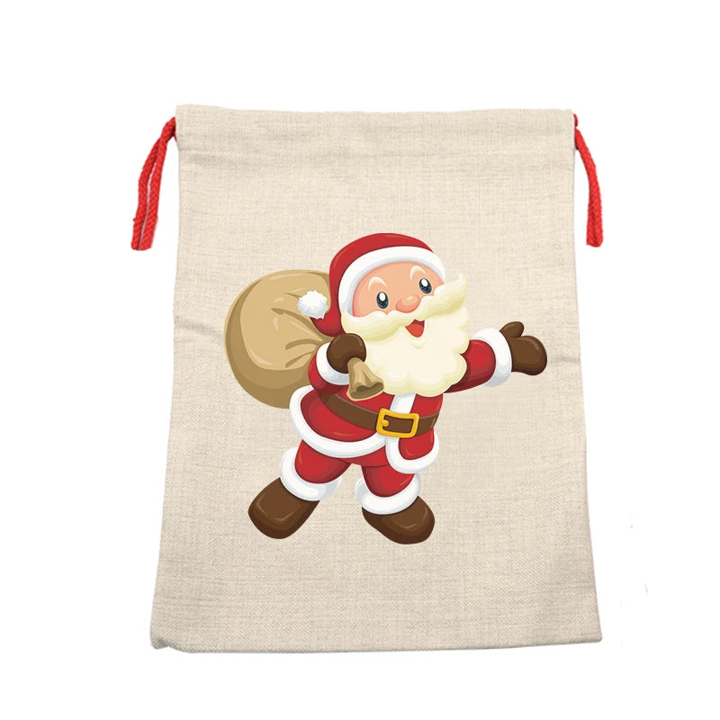 Qualisub 70x50cm Sublimation Santa Sacks Drawstring Gift Bag for Custom Printing in Christmas