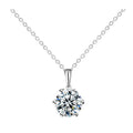 Classic Style Solitarie Setting Round Moissanite 1ct 2ct 925 Sterling Silver 1carat Moissanite Gemstone Necklaces