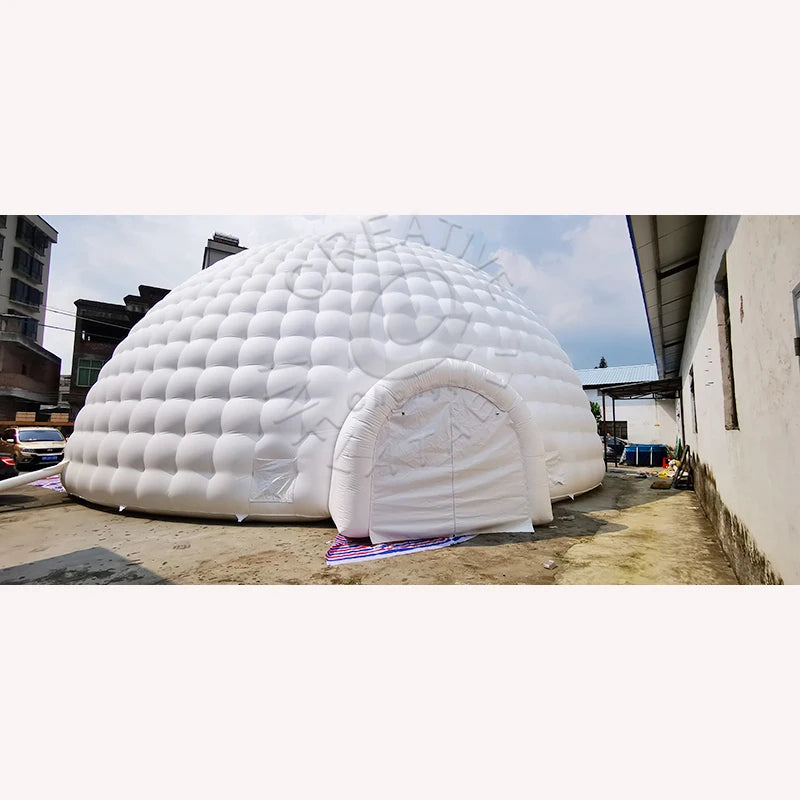 Chongqi Commercial 18m Diameter Inflatable Dome Tent 0.55-0.9mm PVC Material Customizable Color 100km/h Wind Resistance 2-Year
