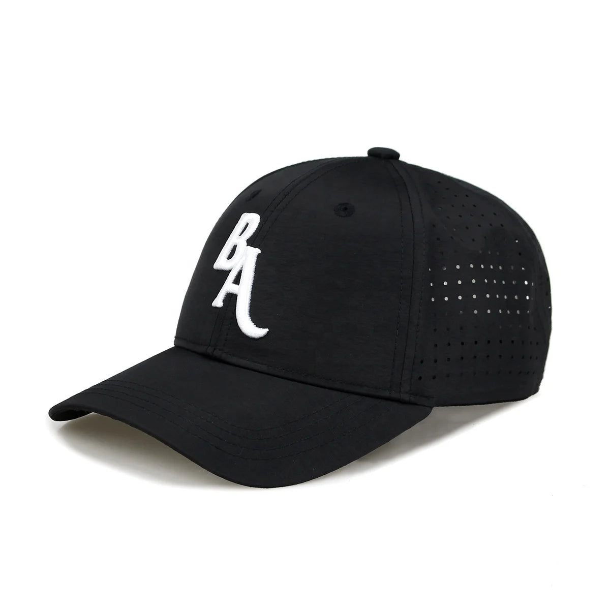 Custom Golf Performance Hat Drilling Laser Hole Curved Brim Visor Embroidery logo Cap Dry Quick Fit Polyester for Adult