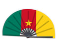2022 Wholesale Custom Printed National Cuntry Flag Cameroon Folding Bamboo Hand Held Fan