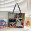 Women's Fashion Crossbody Tote Bag Custom Logo Shopping Figured Cloth Handle Bags with Polyester Lining Zipper Daily Wholesale