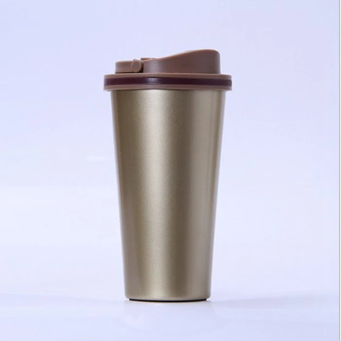 FX Factory 500ml Gold Stainless Steel Double Wall Thermos Cup for Tumbler 12-24 Hours Thermal Insulation for Training