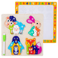 2025 Wholesale New Product Drawing Board Wooden Digital 3D Puzzle Montessori Educational Game Toys for Children