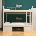 Modern Cheap White Steel Private Home Use Children Bunk Beds Twin Over Full School Hotel Hostel Use Bunk Bed With Mattress