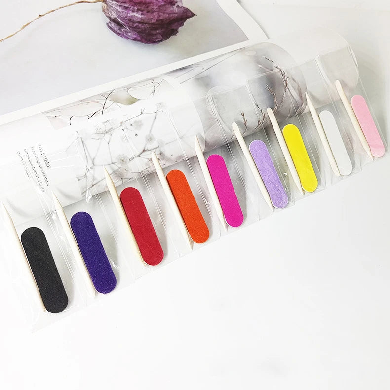 Wholesale Disposable Mini 5*1.3cm Manicure Pedicure Set Double Side Nail File Cuticle Wooden Stick for Nail Care Press on Nails