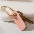 Embossed Leather Tag Keychain Modern Key Rings Mini Key Chain Gift Minimal Key Fob Simple Keychain