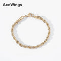 SB009  5mm 7inch 8inch Stainless Steel Rope Bracelet for Men Women