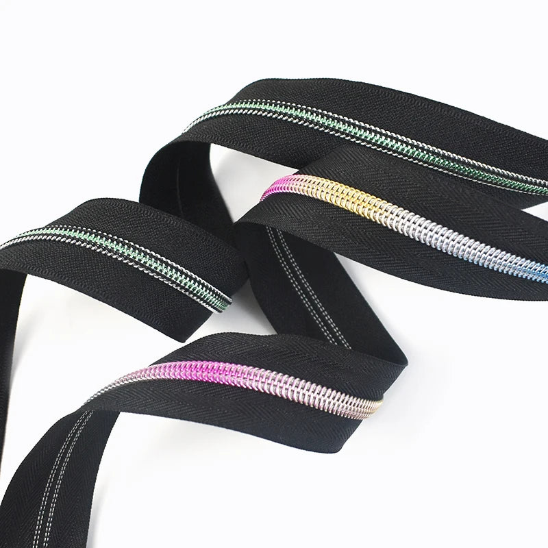 Deepeel ZT513 Sewing Accessories 3# 5# Custom Nylon Zippers Clothing Coat Rainbow Teeth Zip Roll Nylon Zipper