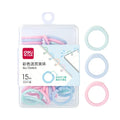 Deli TA864 50pcs/Box 15mm Colored Loose-Leaf Clip Ring Plastic File Binding Ring School Use 288box*50pcs=14400pcs Per Carton Set