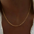 Ins 18K Gold Plated Stainless Steel Square Gem Stone Chunky Twisted Link Chain Choker Necklace for Men Women Hip Hop