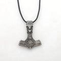 Norse Viking Amulet Thor Hammer Skull Pendant Necklace Scandinavian Compass Men's Jewelry