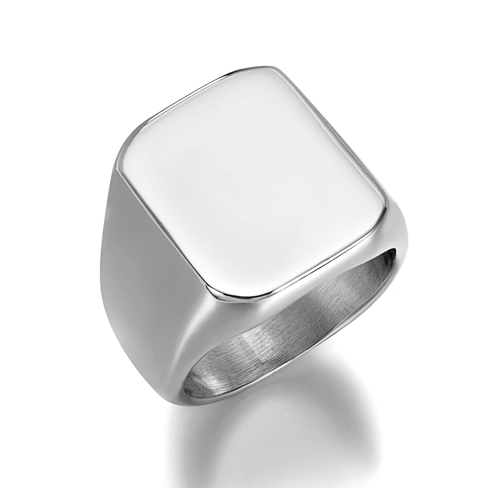 Trendy Classic Men's Ring Jewelry Silver Man Signet Ring Stainless Steel Finger Ring for Man
