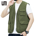 Liu Ming 2025 Summer Men Casual Mesh Vest Breathable Sleeveless Jacket Fishing Waistcoat Outdoor & Stylish Outerwear