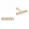 Milskye New Fashion Jewelry Mini Cz 14K Gold Plated 925 Silver Stud Earrings