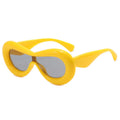 2023 Modern Rectangle Sunglasses Women Men Yellow Gold White Red Inflated Eyewear Polarized UV400 Cat Eye Streetwear Shades