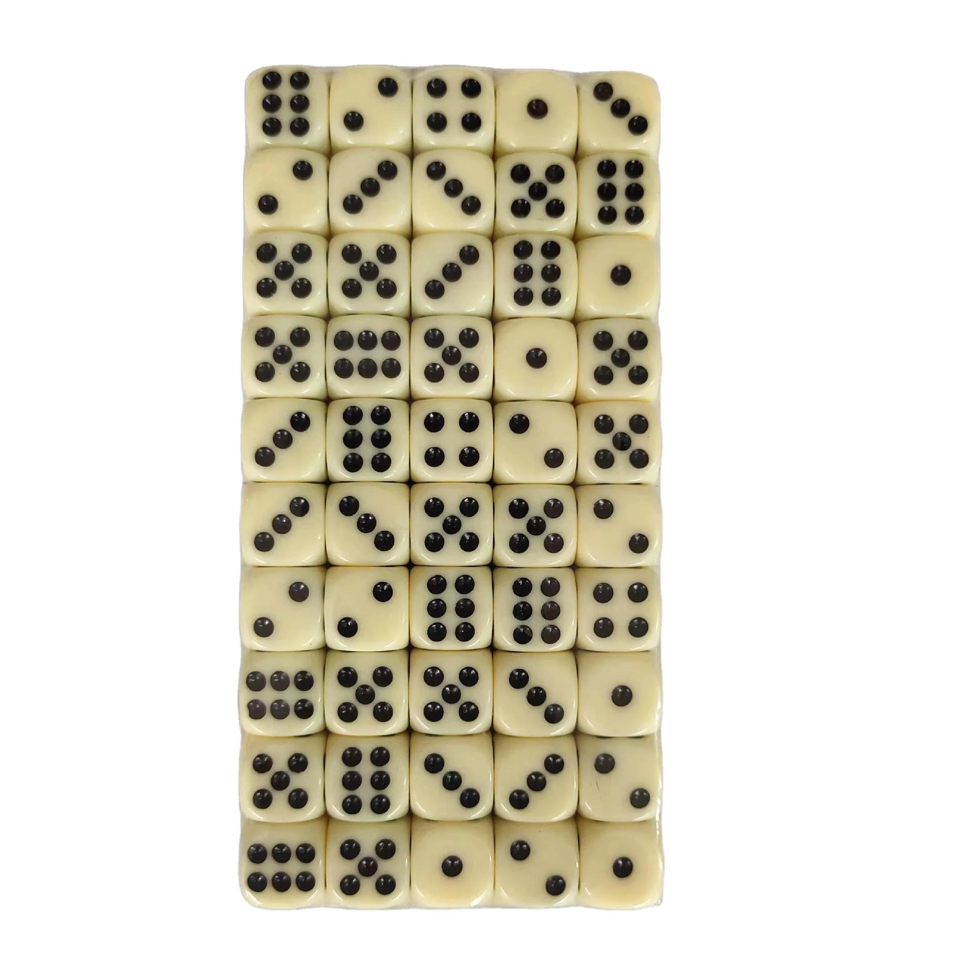 Beige D6 Acrylic Polyhedral Dice Set 10mm 12mm 14mm 16mm Round Square Corner with Dots Pip Toy Accessories for DND Games