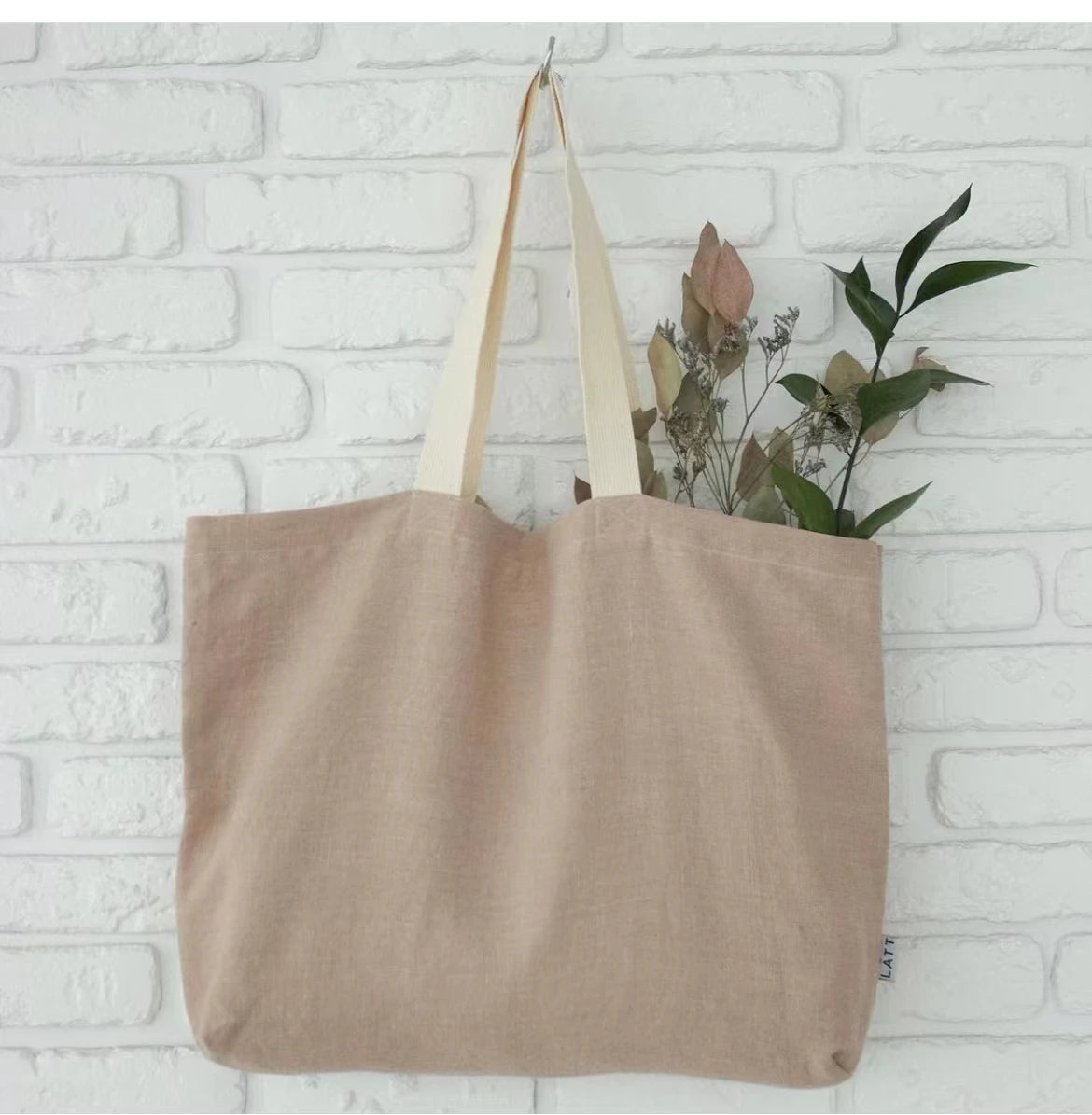 Custom Promotional Colorful Natural Healthy Linen Womens Tote Bag  Shopping Bags