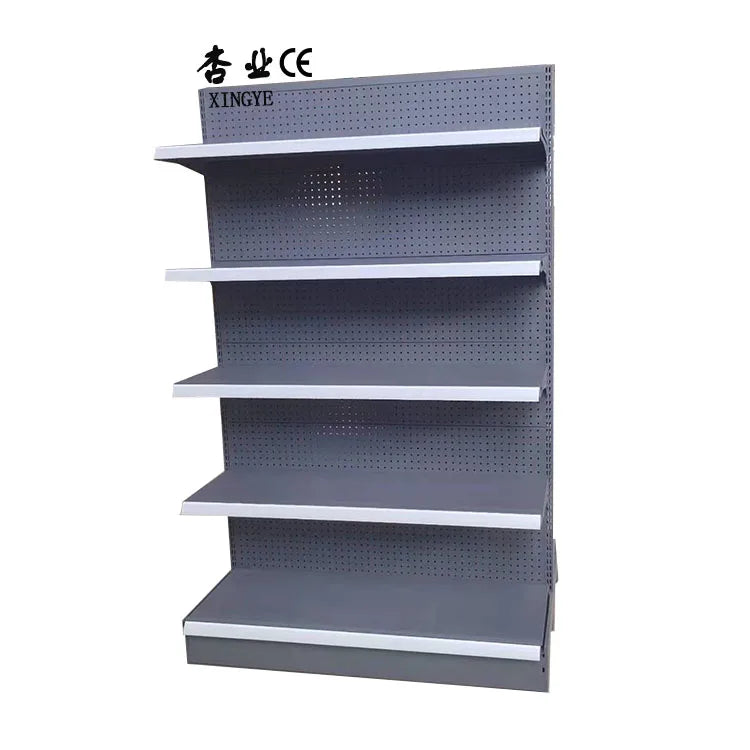 Customizable Single-Sided Display Shelf Heavy Duty Supermarket Rack with Factory Logo Single Hole Backboard Custom Size Color