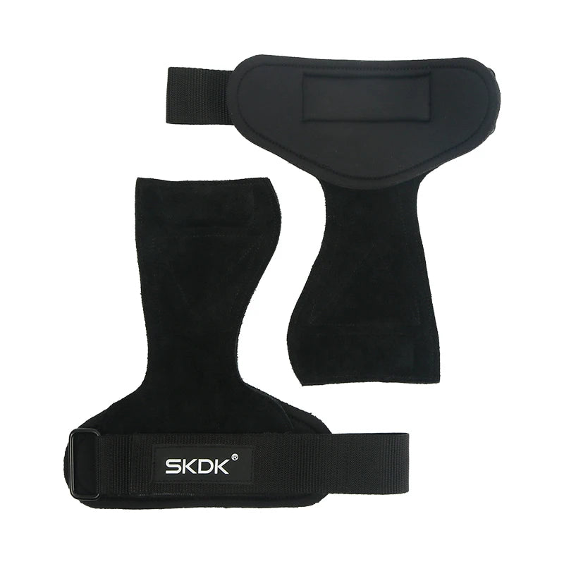 Customized Cowhide Anti-Slip Wear-Resistant Wrist Guard Hard Pull Grip for Weight Lifting Fitness Safety Hand Grip