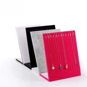 Multiple Color Wood Velvet Necklace Chain Bracelet Display Stand Prop