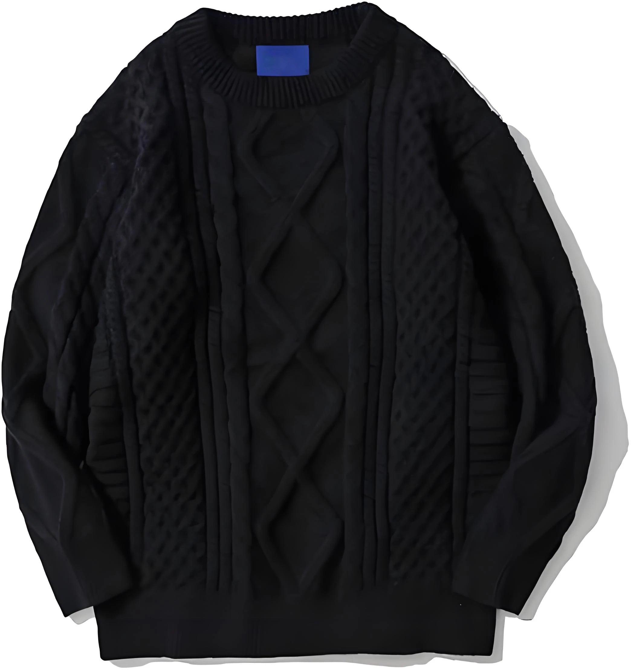 Customized Unisex Oversized Polyester Knit Sweater Solid Vintage Print Crewneck Pullover Tops Casual Style for Ladies