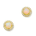 925 Silver Beautiful Ladies Jewelry Gold rainbow Opal Stud New Earrings