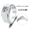 Abiding Classic Engagement 6.5mm Moissanite 925 Sterling Silver Rings Men Wedding Silver Moissanite Diamond Ring