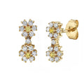 LOZRUNVE 925 Sterling Silver Sweet Delicate Jewelry Double Cubic Zirconia Stone Mini Flower Stud Earring