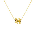 925 Sterling Silver Gold Plating Three Hollow Round Irregularity Connected Necklace for Women Wholesale