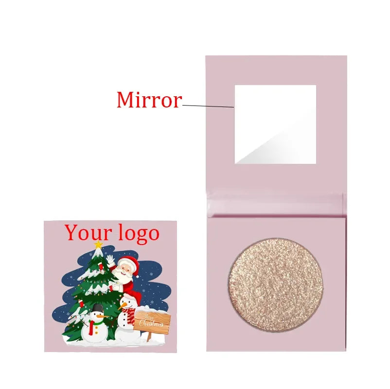 Best Selling 6 Style Colors pink case Highlighter Waterproof Glitter Shimmer Press Powder Makeup Highlight
