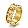 MECYLIFE Personalized Bohemian Rings Stainless Steel Hawaii Summer Jewelry 2021 Sun Star Moon Rings