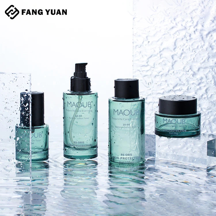 New Arrival Luxury Thick Bottom Cosmetic Serum Lotion Pump Bottle Glass Cream Bottles and Jars for Face Cream