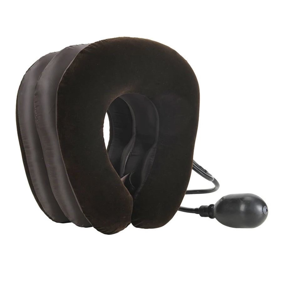 Half Flannel Inflatable Cervical Air Traction Collar Inflatable Pneumatic Cervical Neck Traction Collar