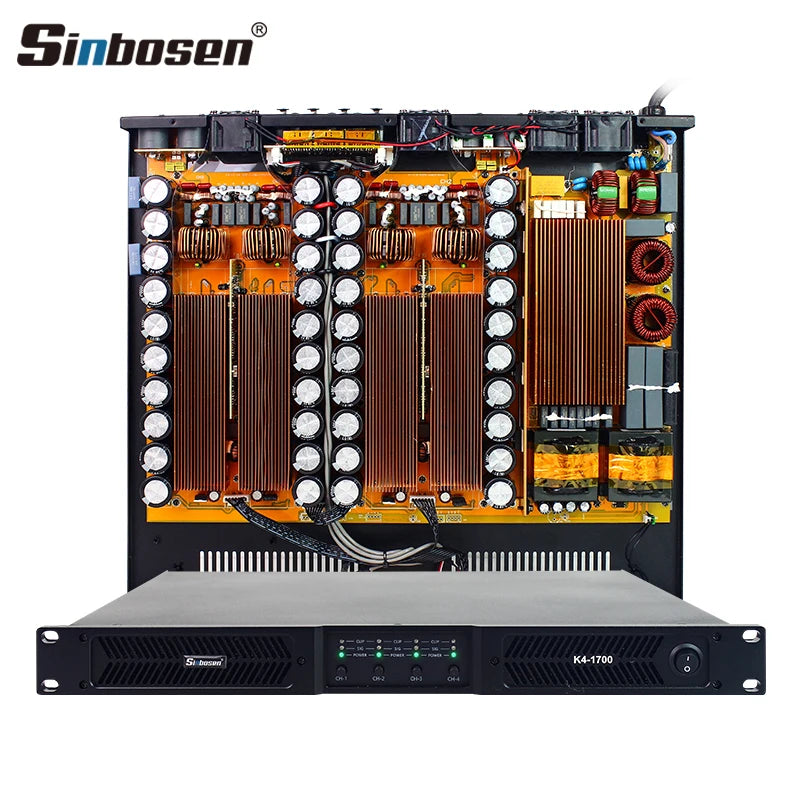 Audio Equipment Amplificador Professional Digital Class D Big Power Stereo Public Address Portable K4-1700 Hf Linear Amplifier