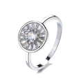 925 Sterling Silver Classic Round square Zircon Color Zircon Female Diamond Ring