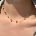 Trendy Simple Necklace with New Color Irregular Stone Clavicle Chain Classic Style for Anniversaries