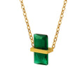 French Geometric Diamond Colorful Zircon Design Pendant Collar Necklace